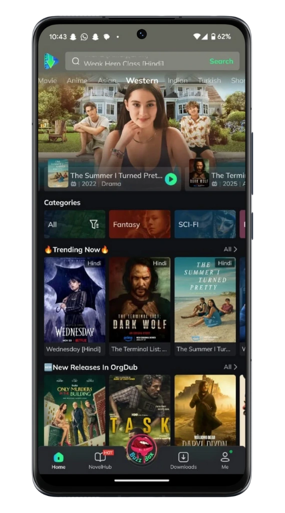 MovieBox live TV channels for news and entertainment